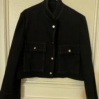 کراپ کت جین کاملا مشکی