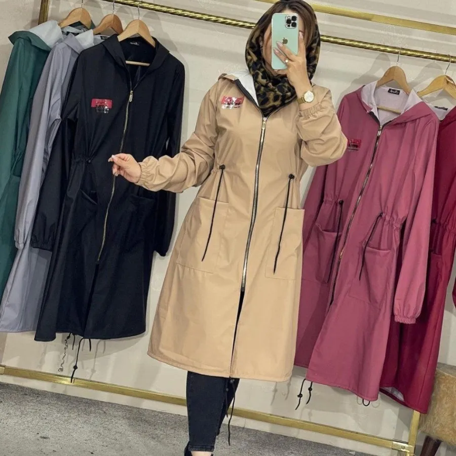 مانتو بارانی کلاهدار