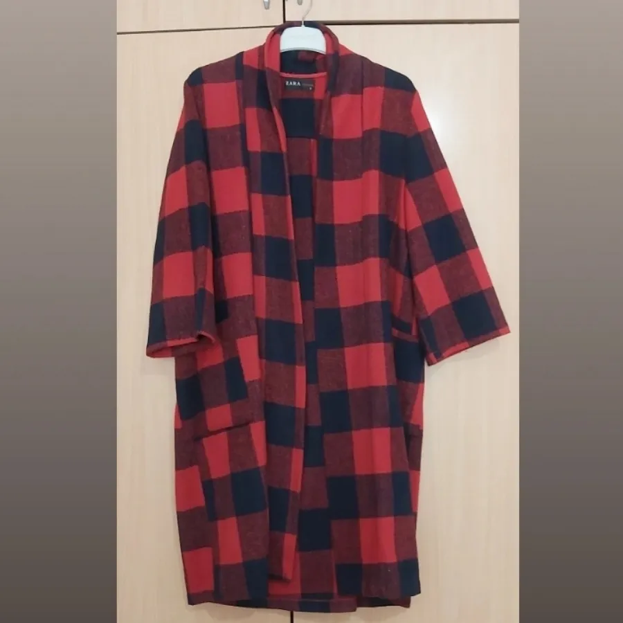 پالتو چهارخونه پشمی