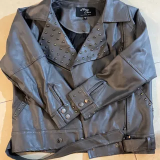 کت چرم طوسی