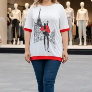 تیشرت ایفل آستین سه ربع