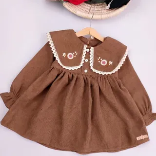 پیراهن مخمل یقه گلدوزی ?