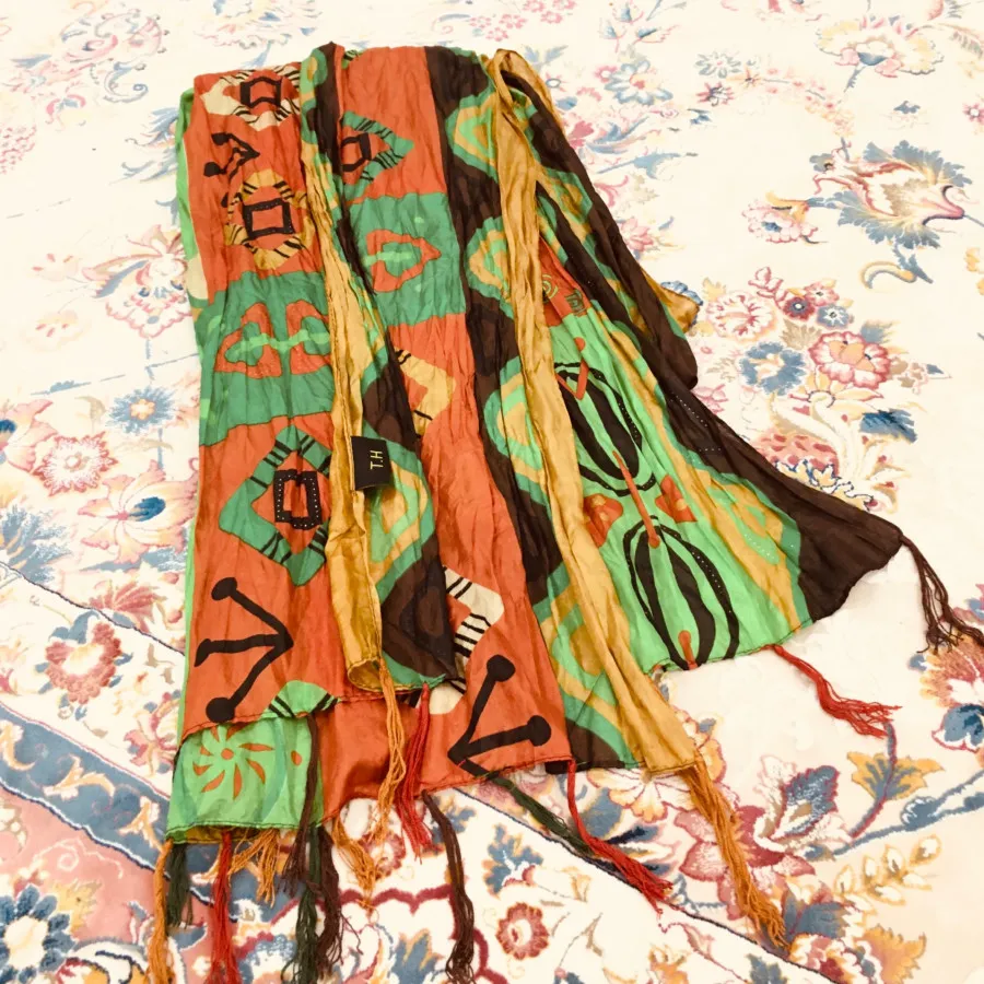 شال سنتی قهوه ای سبزپلیسه