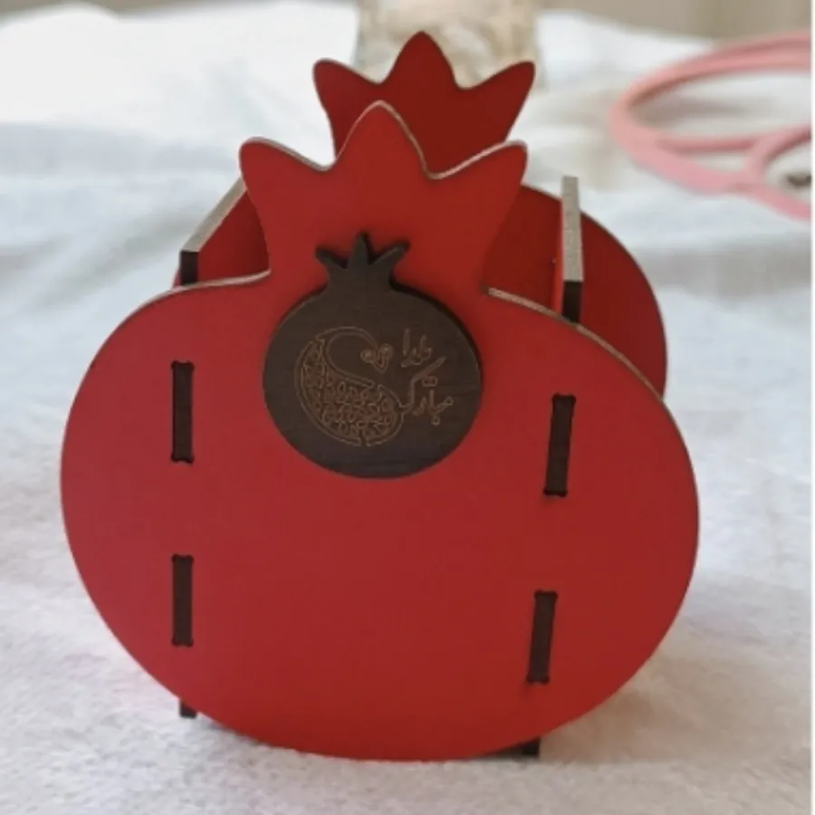 جا قلمی چوبی طرح انار