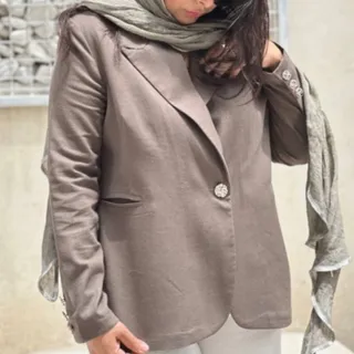 کت لینن نسکافه ای