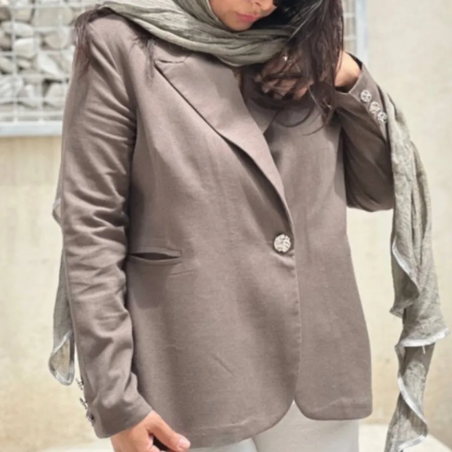 کت لینن نسکافه ای