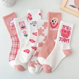 جوراب ساقدار تم صورتی