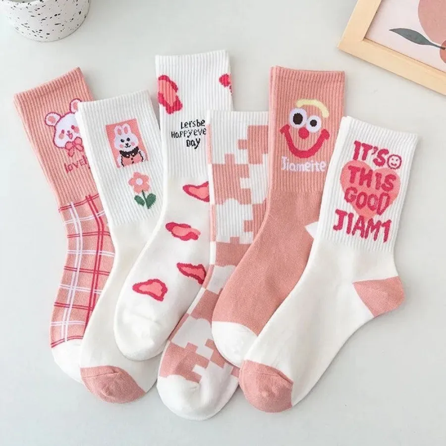 جوراب ساقدار تم صورتی