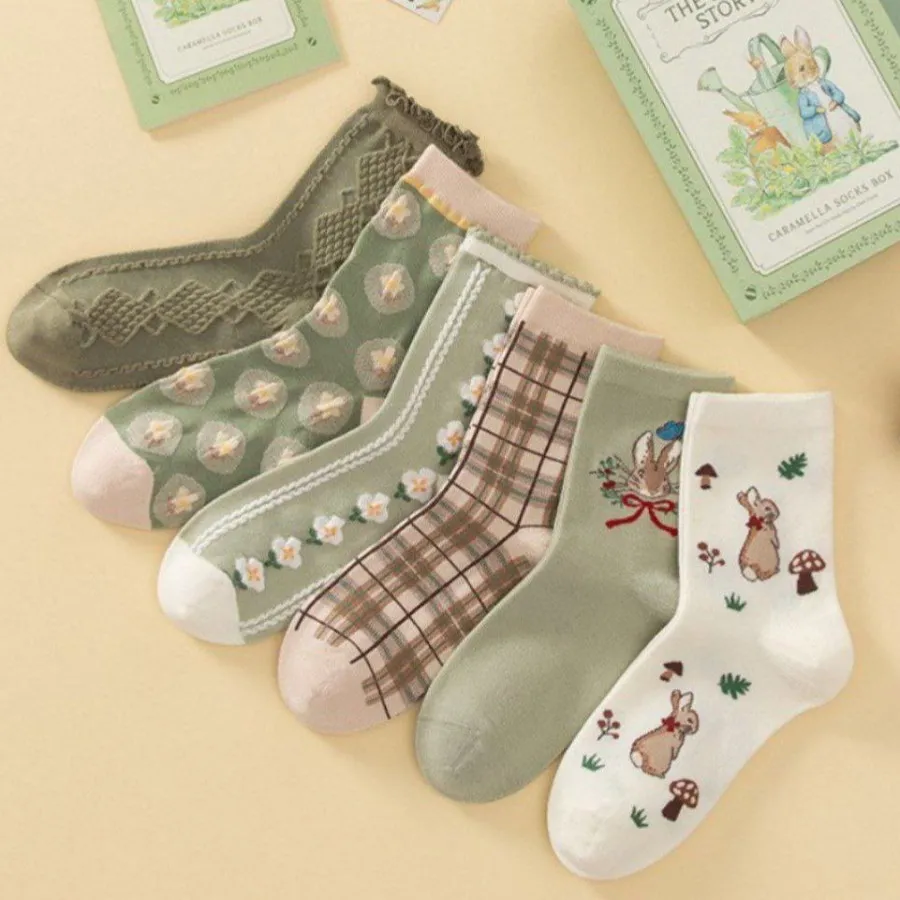 جوراب نیم ساق گل و خرگوش