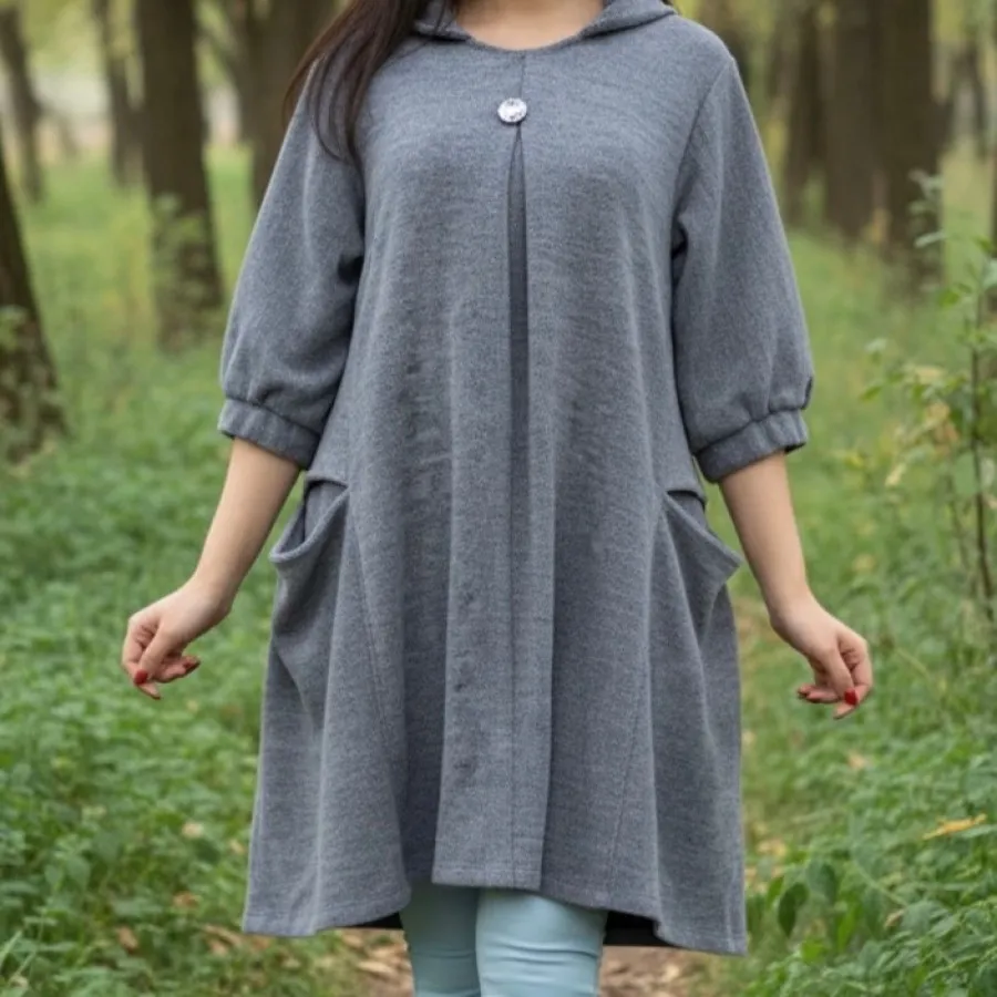 پالتو هودی دار پشمی