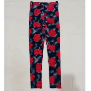 شلوار مخمل طرح گل سرخ