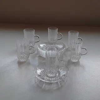 استکان و نعلبکی کریستال