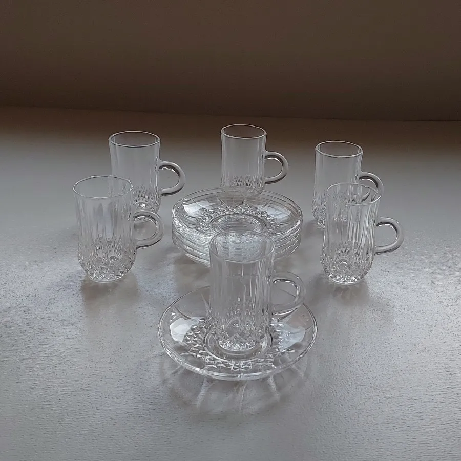 استکان و نعلبکی کریستال