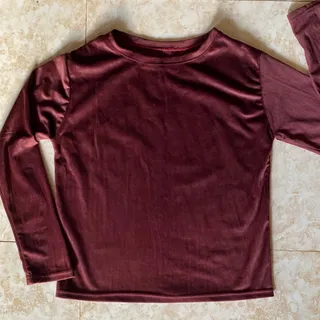 بلوز مخمل زرشکی