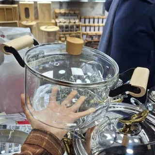 قابلمه پیرکس دسته بامبو