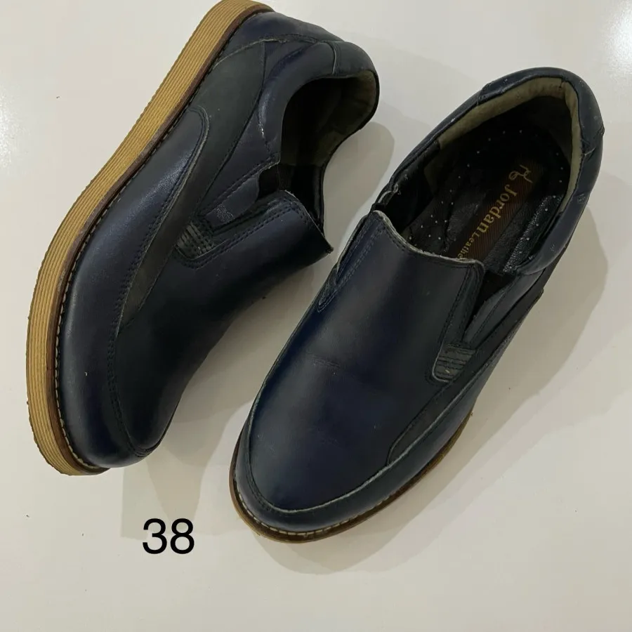 کفش چرم سرمه ای طبی 38