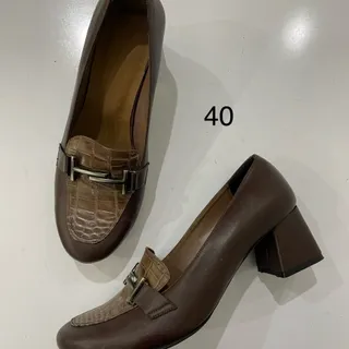 کفش چرم قهوه ای طبی 40