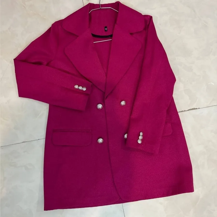 کت ژاکارد سرخابی نو