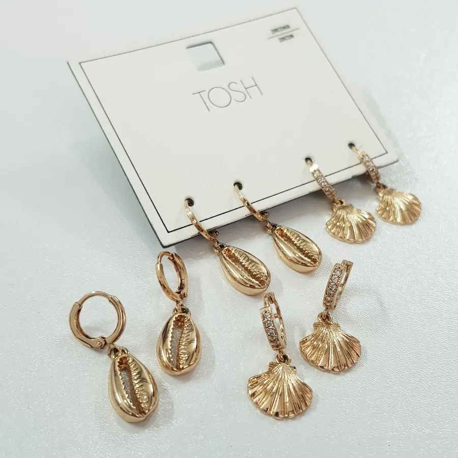 پک دو جفتی گوشواره طلایی