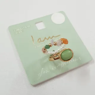 پک انگشتر کار شده با سنگ