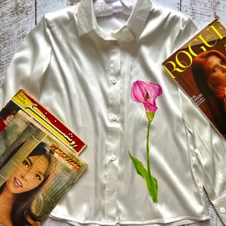 شومیز ساتن سفید