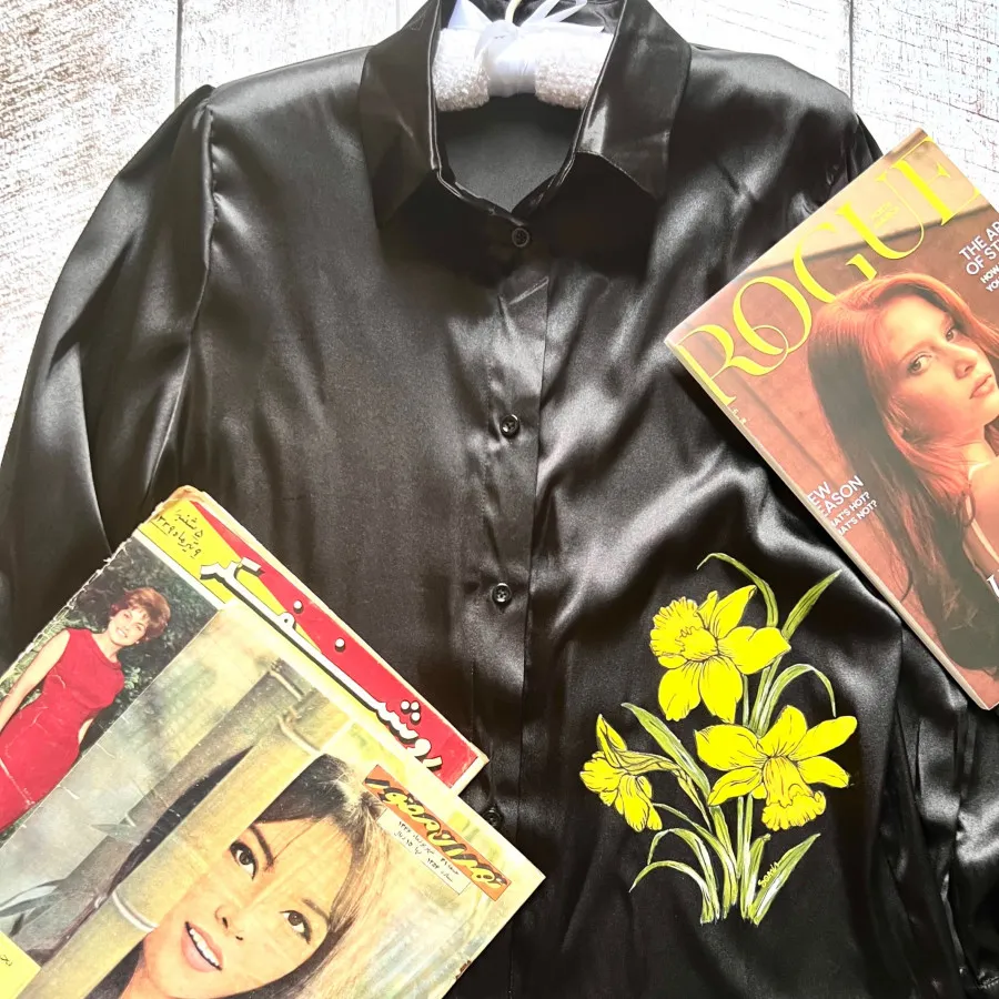 شومیز ساتن مشکی