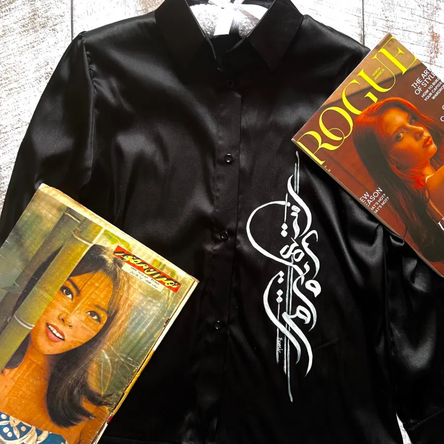 شومیز مشکی ساتن