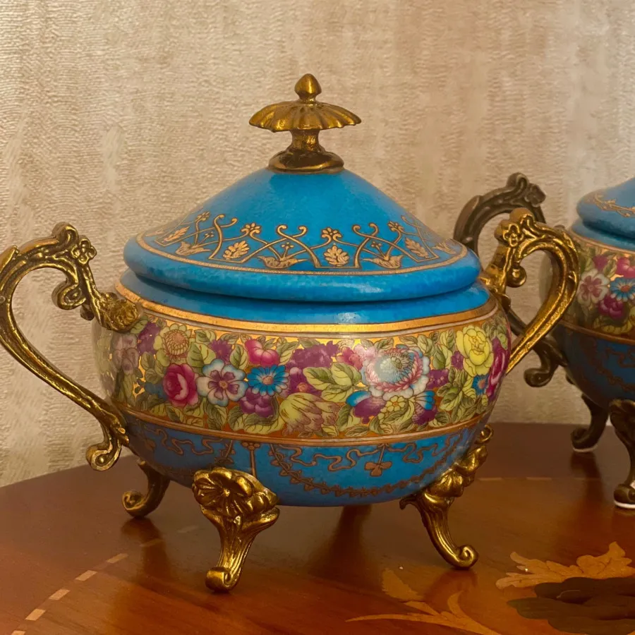 جفت قندان آنتیک چینی برنز