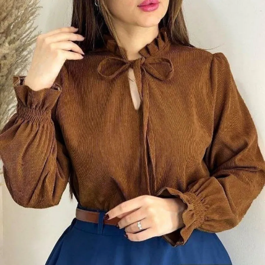 شومیز مخمل کبریتی