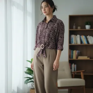 شومیز گره ای اناری