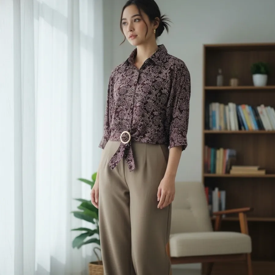 شومیز گره ای اناری