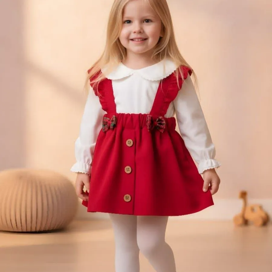 بلوز و سارافون مخمل قرمز