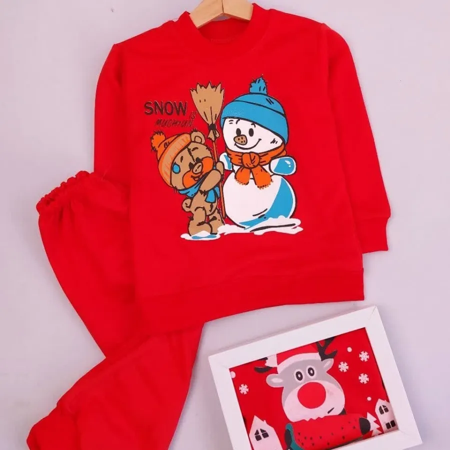 بلوز شلوار قرمز چاپدار در