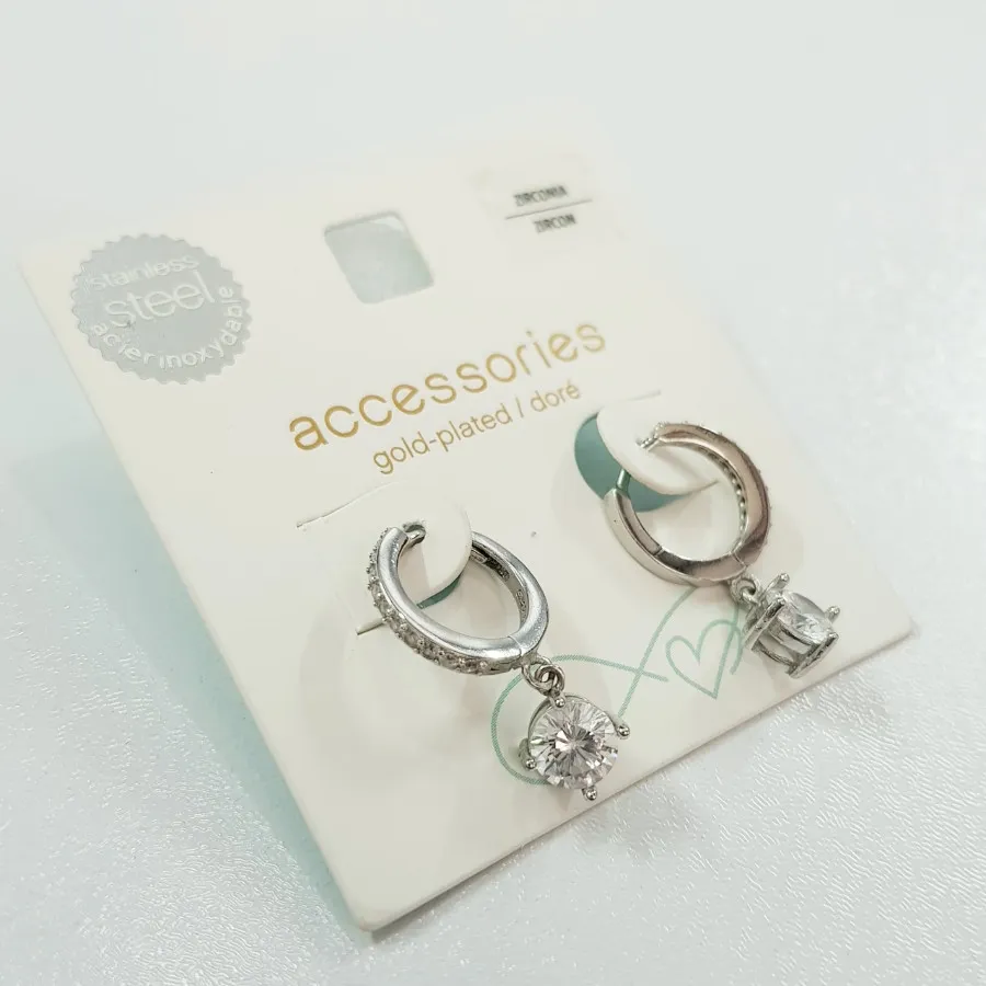 گوشواره استیل سنگ زیرکنیا