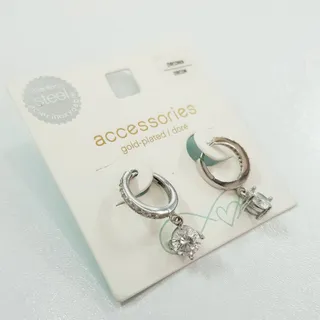 گوشواره استیل آویز سنگ