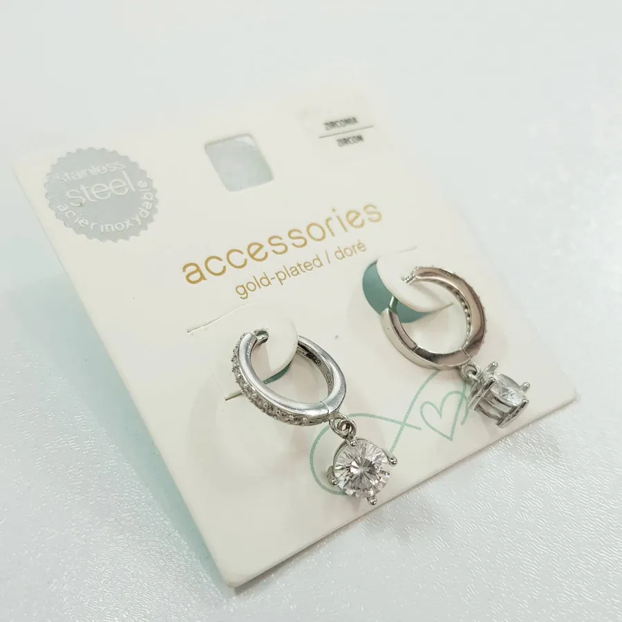 گوشواره استیل آویز سنگ