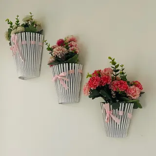 ست گلدان و گل