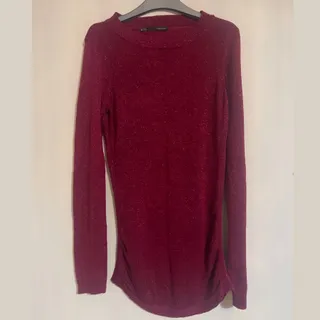 بلوز بافت لمه‌دار زرشکی