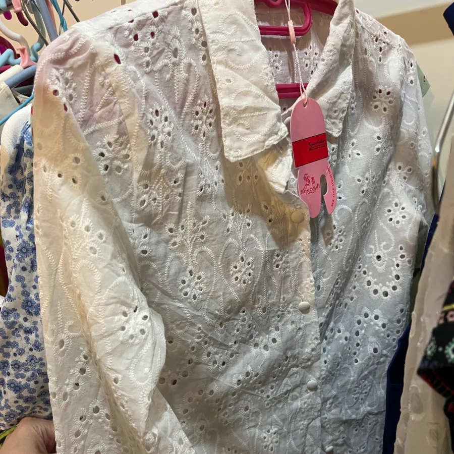 شومیز سفید خامه دوزی