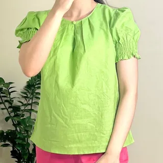 بلوز لینن پسته ای