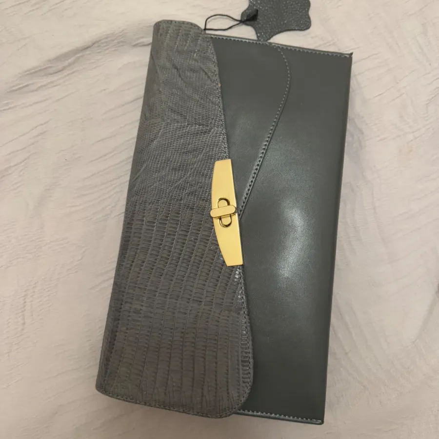 کیف دستی تمام چرم طوسی