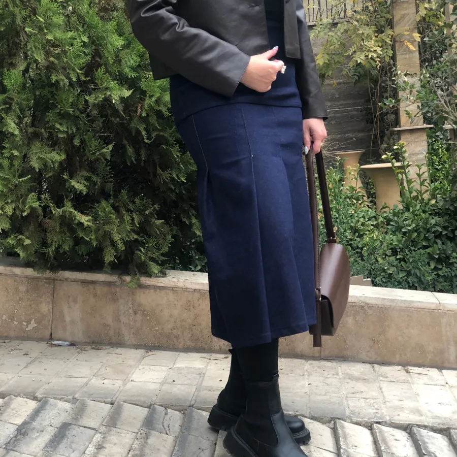 دامن جین پیلی دار