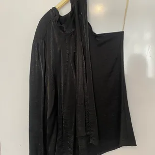 بلوز مشکی یک طرفه