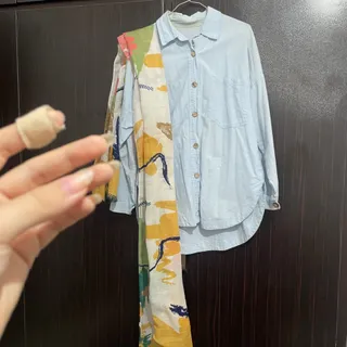 شال نخی پنبه ای آبرنگی