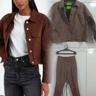 ست کت شلوار قهوه ای