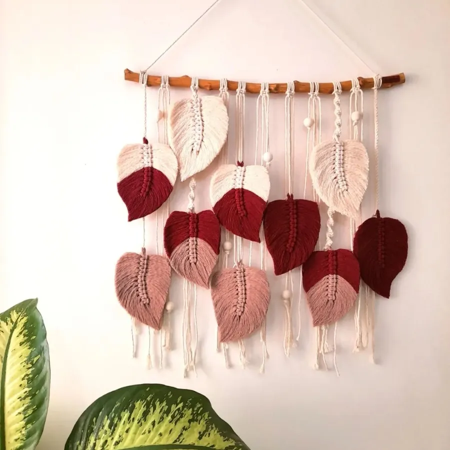 دیوارکوب برگ مکرومه