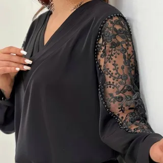 شومیز مجلسی  آستین گیپور