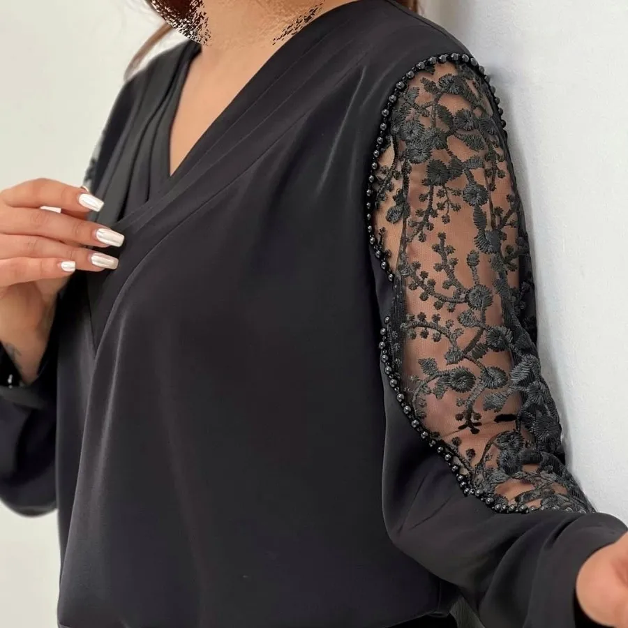 شومیز مجلسی  آستین گیپور