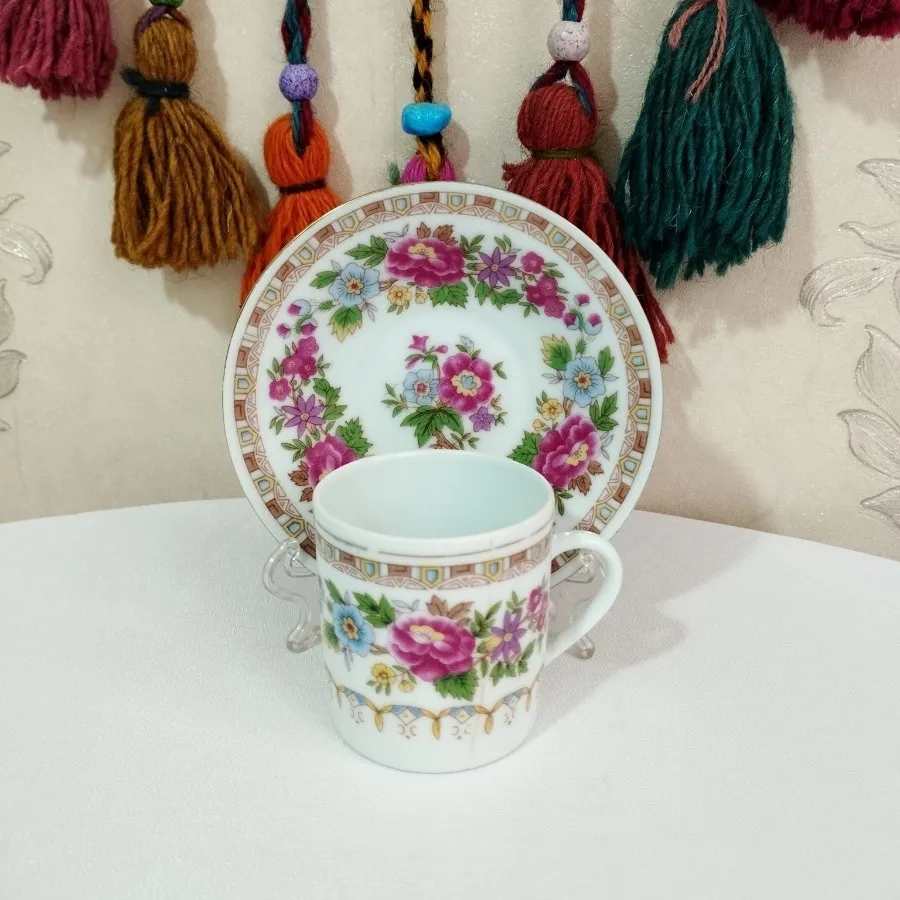 فنجان و نعلبکی گل ترمه