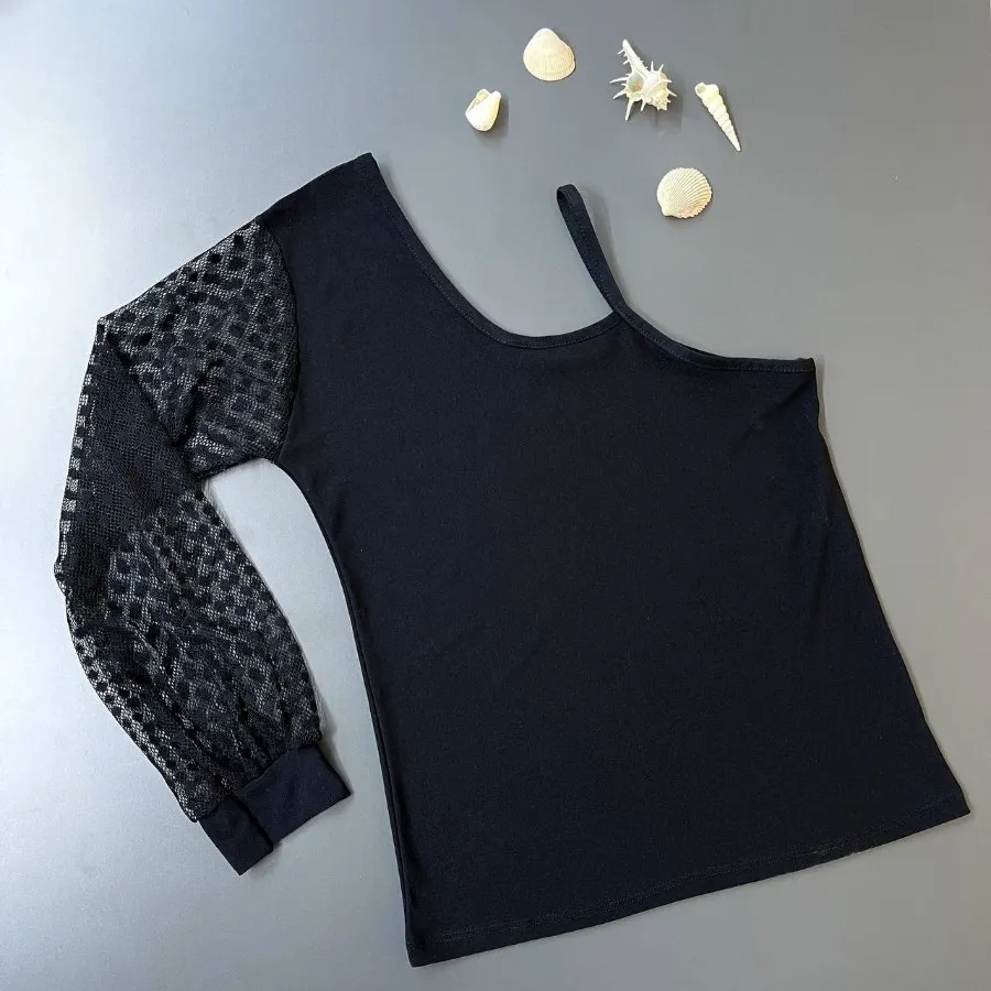 شومیز رومی تک آستین توری